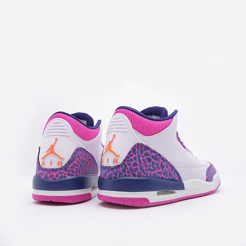 женские сиреневые кроссовки Jordan 3 Retro GS 441140-500 - цена, описание, фото 4